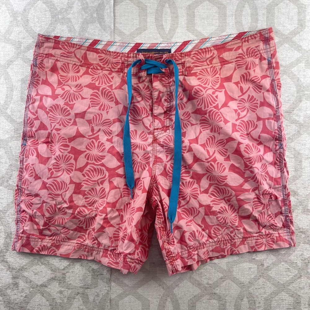 Reyn Spooner Mens Pink Hibiscus Floral Board Shorts Swim Trunks Size 38